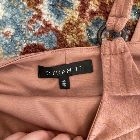 🔥 Dynamite bodycon knee length square neck pink dress s! - Picture 2 of 3